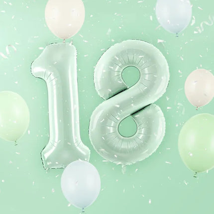 Feestbazaar Cijferballon Lichtgroen 1 (72cm)