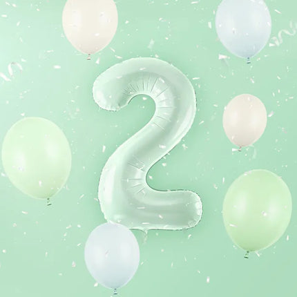 Feestbazaar Cijferballon Lichtgroen 2 (72cm)