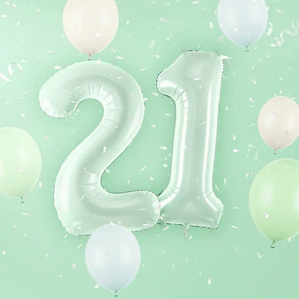 Feestbazaar Cijferballon Lichtgroen 2 (72cm)