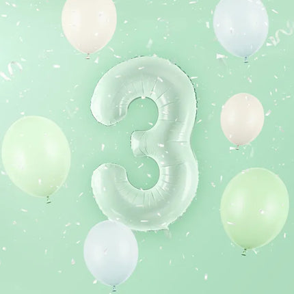 Feestbazaar Cijferballon Lichtgroen 3 (72cm)