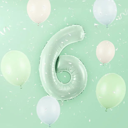Feestbazaar Cijferballon Lichtgroen 6 (72cm)