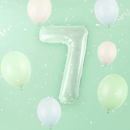 Feestbazaar Cijferballon Lichtgroen 7 (72cm)