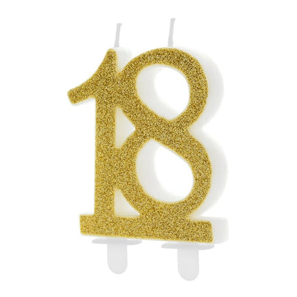 Feestbazaar Cijferkaars 18 Jaar Goud