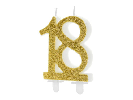 Feestbazaar Cijferkaars 18 Jaar Goud