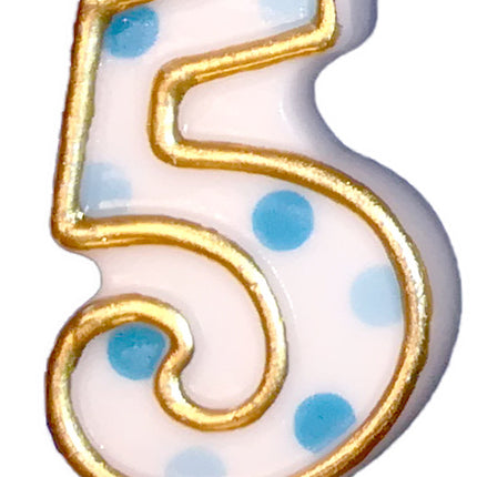 Feestbazaar Cijferkaars Blauw 5 gespikkeld