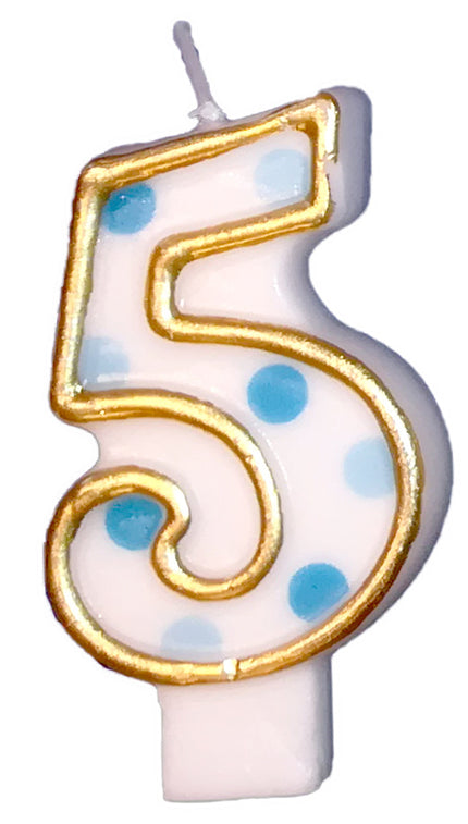 Feestbazaar Cijferkaars Blauw 5 gespikkeld