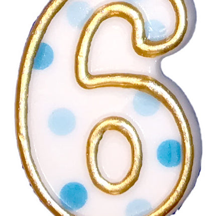 Feestbazaar Cijferkaars Blauw 6 gespikkeld