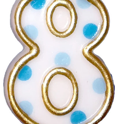 Feestbazaar Cijferkaars Blauw 8 gespikkeld