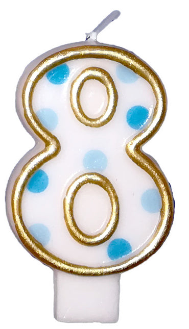 Feestbazaar Cijferkaars Blauw 8 gespikkeld
