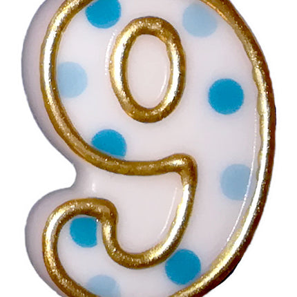Feestbazaar Cijferkaars Blauw 9 gespikkeld