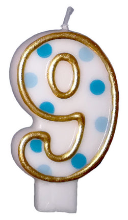 Feestbazaar Cijferkaars Blauw 9 gespikkeld
