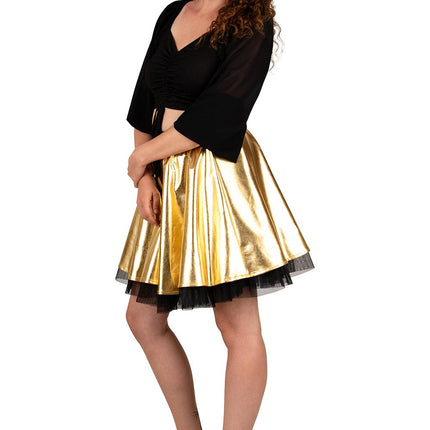 Feestbazaar Cirkelrok Metallic Goud Dames