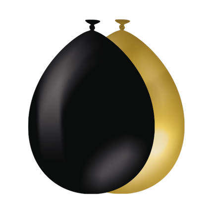 Feestbazaar Classy Ballonnen set Goud/Zwart (10st)