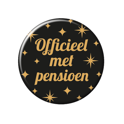 Feestbazaar Classy Button 'Officieel Met Pensioen'
