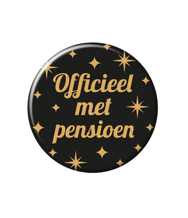 Feestbazaar Classy Button 'Officieel Met Pensioen'