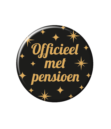 Feestbazaar Classy Button 'Officieel Met Pensioen'