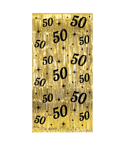 Feestbazaar Classy Feestgordijn 50 Jaar Goud