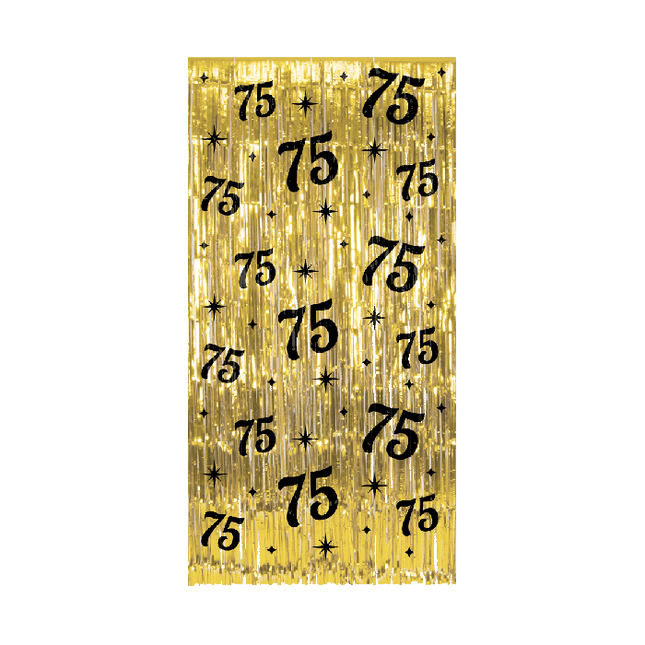 Feestbazaar Classy Feestgordijn 75 Jaar Goud