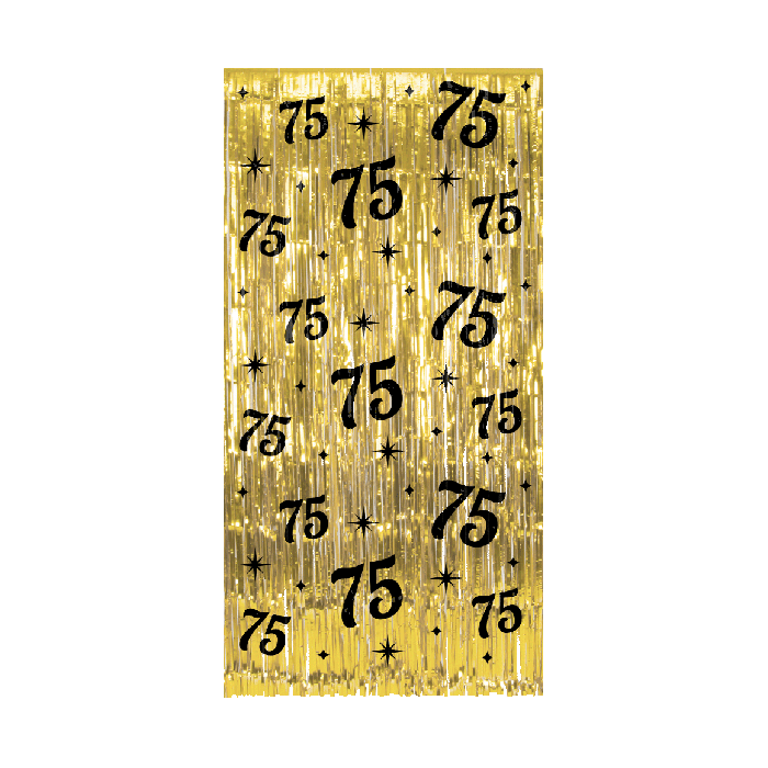 Feestbazaar Classy Feestgordijn 75 Jaar Goud