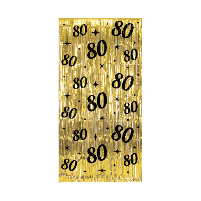 Feestbazaar Classy Feestgordijn 80 Jaar Goud