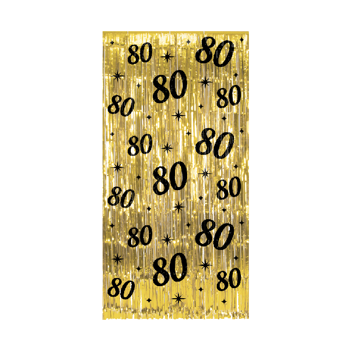 Feestbazaar Classy Feestgordijn 80 Jaar Goud