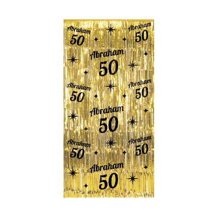 Feestbazaar Classy Feestgordijn Abraham 50 Goud