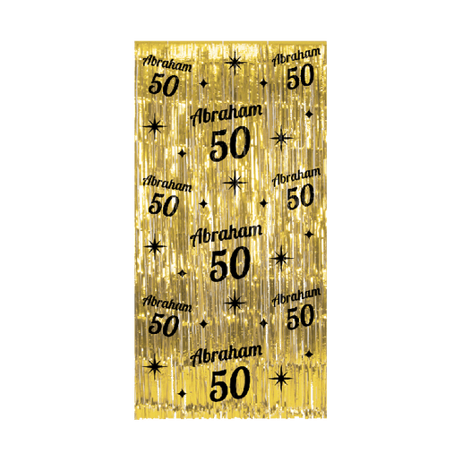 Feestbazaar Classy Feestgordijn Abraham 50 Goud