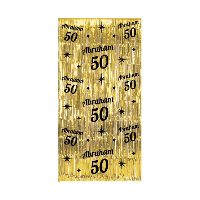 Feestbazaar Classy Feestgordijn Abraham 50 Goud