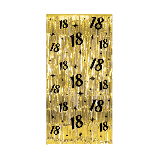 Feestbazaar Classy Feestgordijn goud 18 Jaar