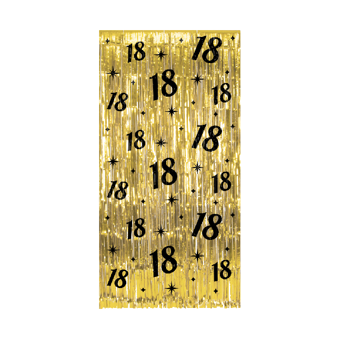 Feestbazaar Classy Feestgordijn goud 18 Jaar