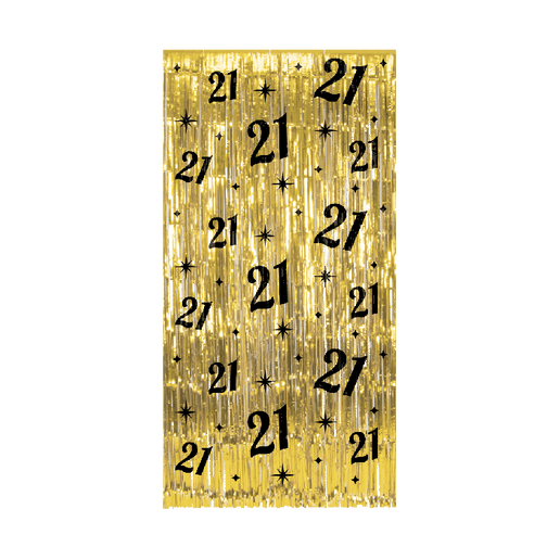 Feestbazaar Classy Feestgordijn Goud 21 Jaar