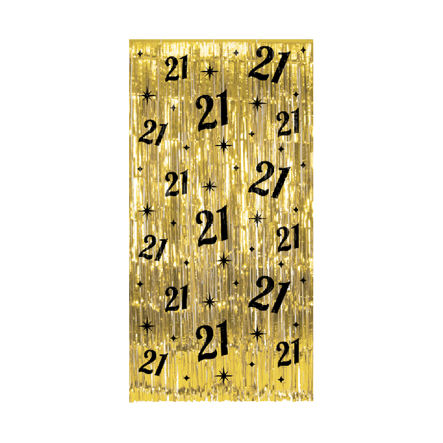 Feestbazaar Classy Feestgordijn Goud 21 Jaar