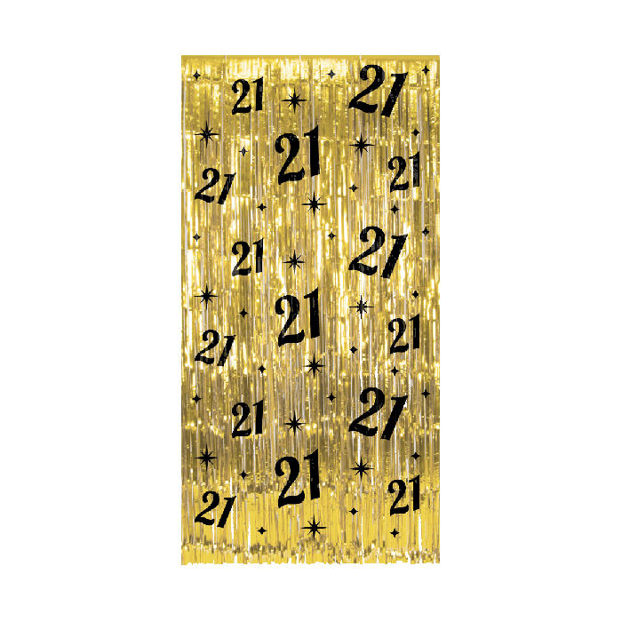 Feestbazaar Classy Feestgordijn Goud 21 Jaar