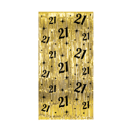 Feestbazaar Classy Feestgordijn Goud 21 Jaar