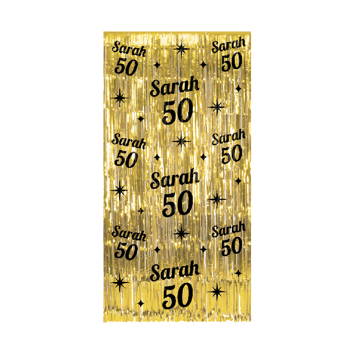 Feestbazaar Classy feestgordijn Sarah 50 Jaar Goud