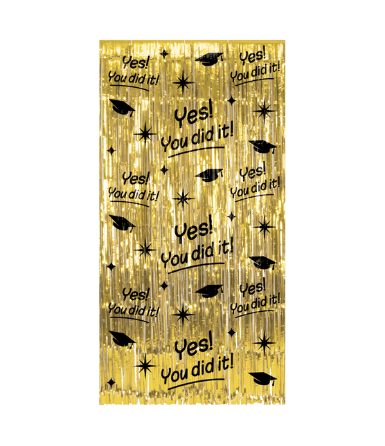 Feestbazaar Classy Feestgordijn Yes You Did It Goud
