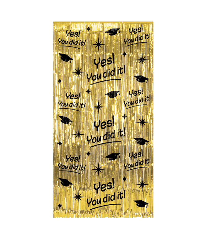 Feestbazaar Classy Feestgordijn Yes You Did It Goud