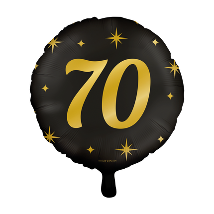 Feestbazaar Classy Folieballon 70 Jaar Zwart/Goud (46cm)
