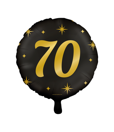 Feestbazaar Classy Folieballon 70 Jaar Zwart/Goud (46cm)
