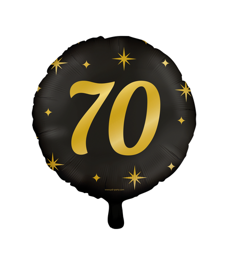 Feestbazaar Classy Folieballon 70 Jaar Zwart/Goud (46cm)