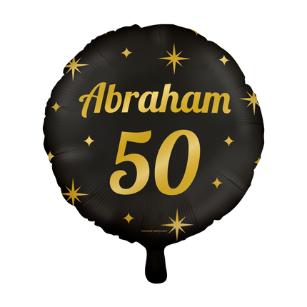Feestbazaar Classy Folieballon Abraham 50 Jaar Zwart/Goud (46cm)