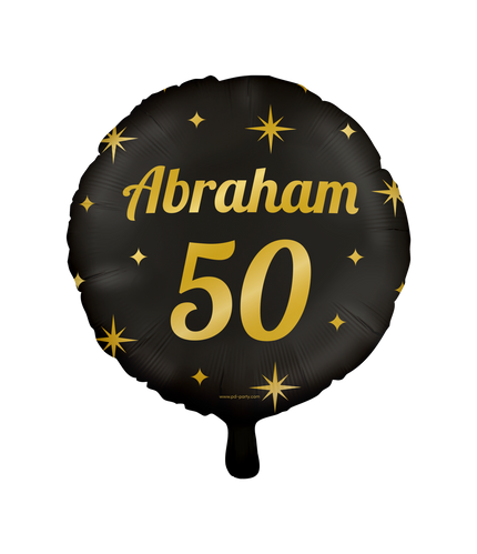 Feestbazaar Classy Folieballon Abraham 50 Jaar Zwart/Goud (46cm)