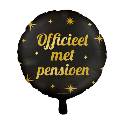 Feestbazaar Classy Folieballon Pensioen Zwart/Goud (46cm)