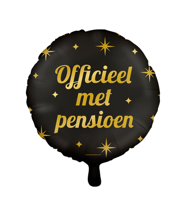 Feestbazaar Classy Folieballon Pensioen Zwart/Goud (46cm)