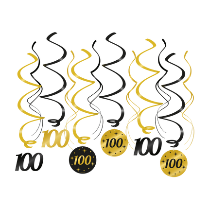 Feestbazaar Classy Party Swirls 100 Jaar (12st)