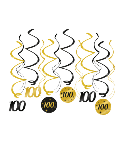 Feestbazaar Classy Party Swirls 100 Jaar (12st)