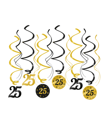 Feestbazaar Classy Party Swirls 25 Jaar (12st)