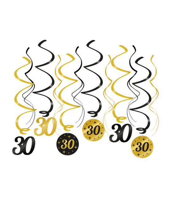 Feestbazaar Classy Party Swirls 30 Jaar (12st)