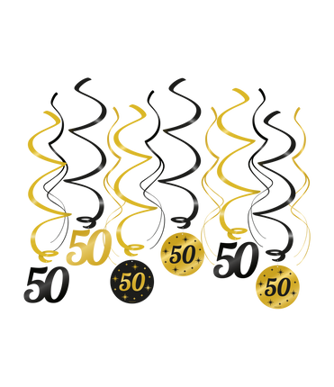 Feestbazaar Classy Party Swirls 50 Jaar (12st)