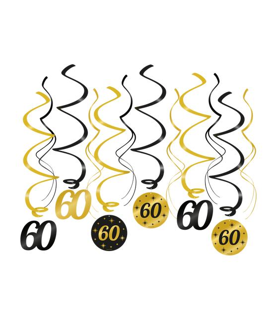 Feestbazaar Classy Party Swirls 60 Jaar (12st)